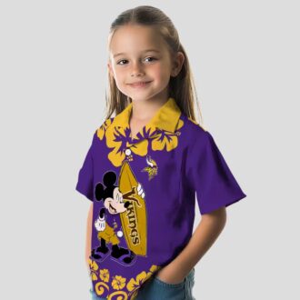 Minnesota Vikings Surfing Mickey Hawaiian Shirt, NFL Summer Beach Outfit