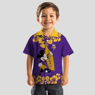 Minnesota Vikings Surfing Mickey Hawaiian Shirt, NFL Summer Beach Outfit