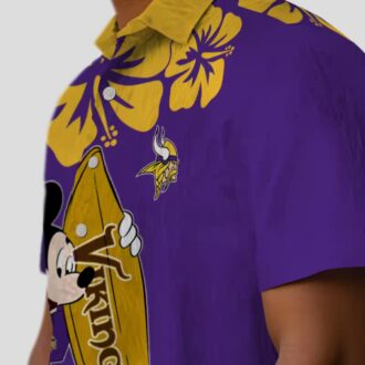 Minnesota Vikings Surfing Mickey Hawaiian Shirt, NFL Summer Beach Outfit