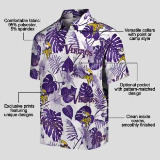 Minnesota Vikings Tropical Hawaiian Shirt, Purple White NFL Vacation Summer Outfit