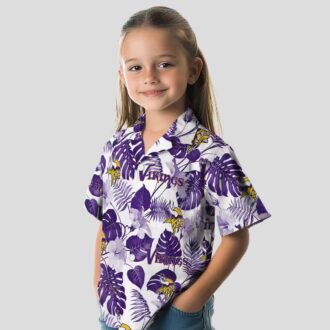 Minnesota Vikings Tropical Hawaiian Shirt, Purple White NFL Vacation Summer Outfit