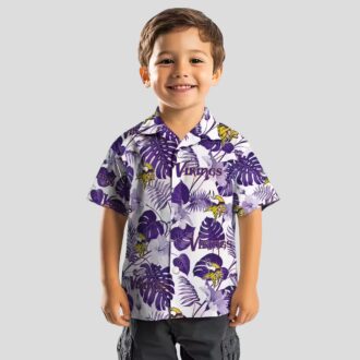 Minnesota Vikings Tropical Hawaiian Shirt, Purple White NFL Vacation Summer Outfit