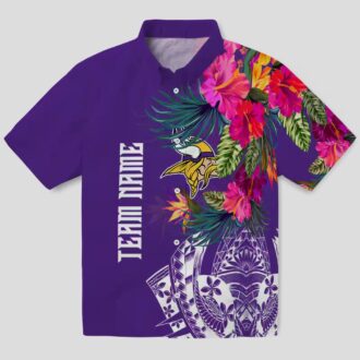 Minnesota Vikings Tropical Polynesian Hawaiian Shirt, Purple NFL Team Apparel