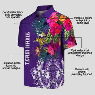 Minnesota Vikings Tropical Polynesian Hawaiian Shirt, Purple NFL Team Apparel