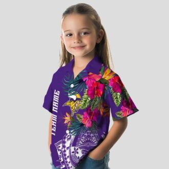 Minnesota Vikings Tropical Polynesian Hawaiian Shirt, Purple NFL Team Apparel