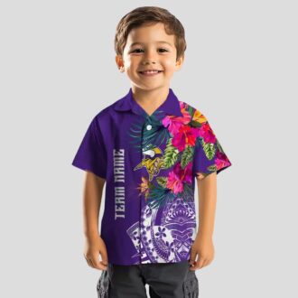Minnesota Vikings Tropical Polynesian Hawaiian Shirt, Purple NFL Team Apparel