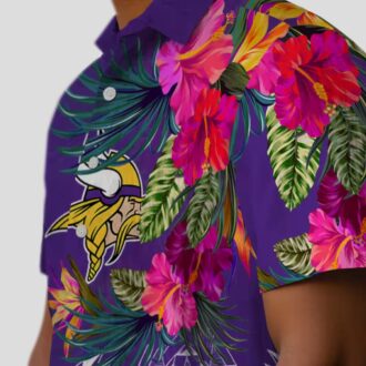 Minnesota Vikings Tropical Polynesian Hawaiian Shirt, Purple NFL Team Apparel