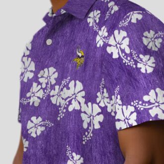 NFL Fans Minnesota Vikings Aloha Shirt, Purple Hibiscus Clusters Hawaiian Outfit