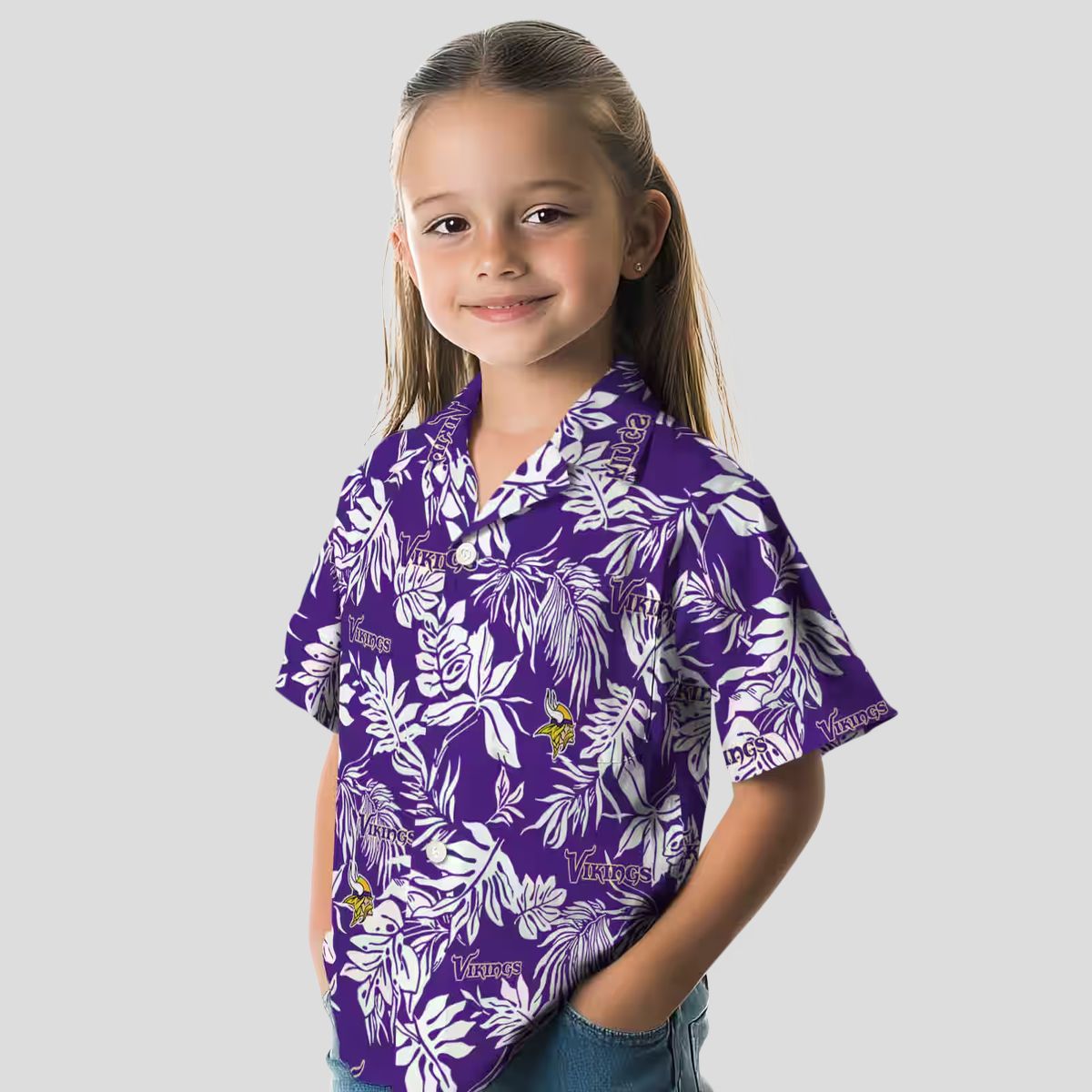 NFL Fans Minnesota Vikings Purple White Shirt, Tropical Leaf Hawaiian Shirt