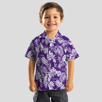 NFL Fans Minnesota Vikings Purple White Shirt, Tropical Leaf Hawaiian Shirt