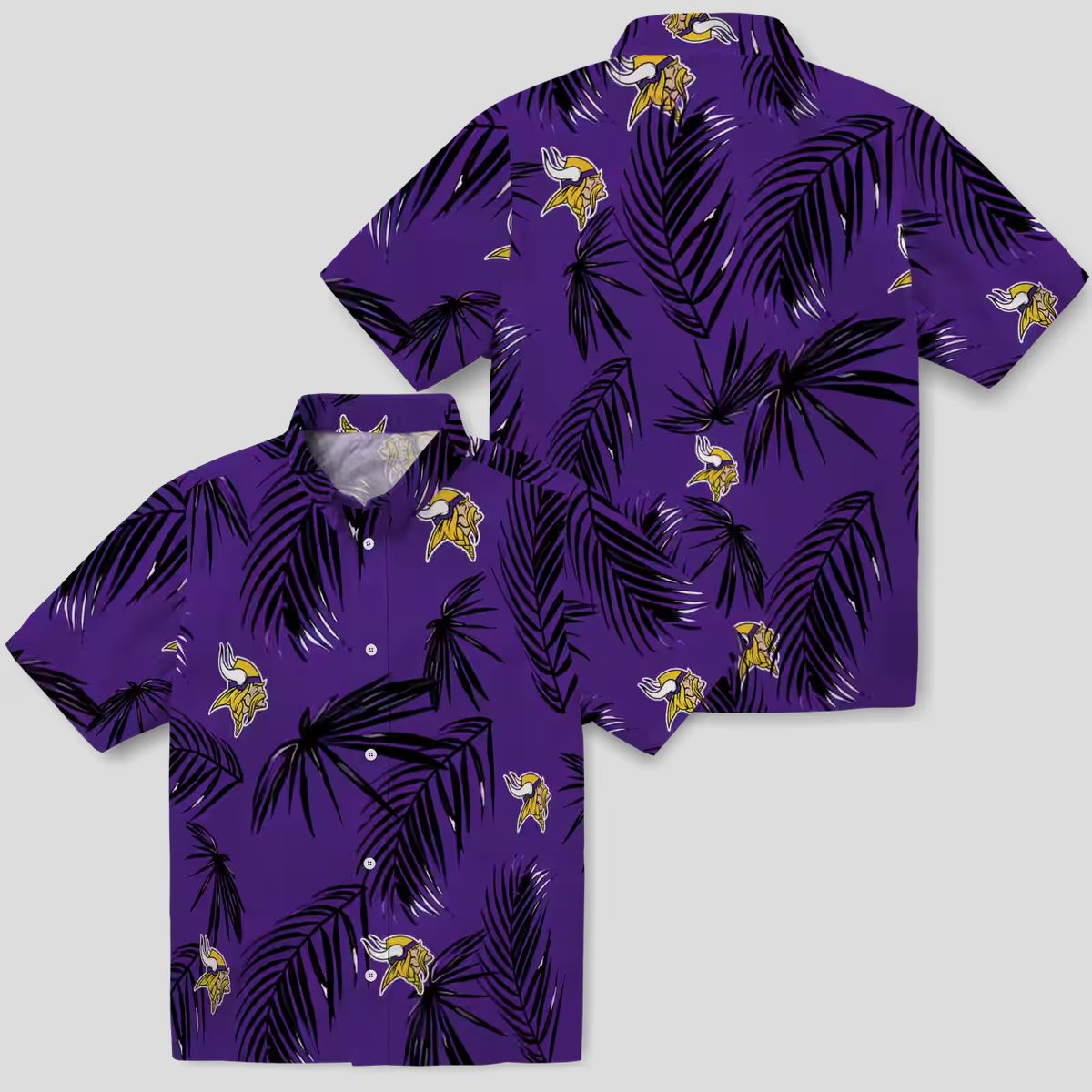 NFL Minnesota Vikings Aloha Shirt, Palm Leaf Hawaiian Tailgate Outfit