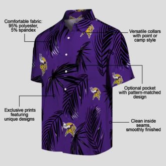 NFL Minnesota Vikings Aloha Shirt, Palm Leaf Hawaiian Tailgate Outfit