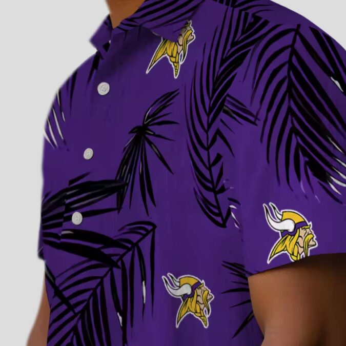 NFL Minnesota Vikings Aloha Shirt, Palm Leaf Hawaiian Tailgate Outfit