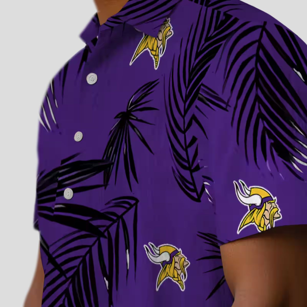 NFL Minnesota Vikings Aloha Shirt, Palm Leaf Hawaiian Tailgate Outfit
