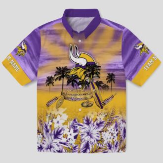 NFL Minnesota Vikings Hawaiian Shirt, Custom Purple Canoe Tropical Vacation Outfit