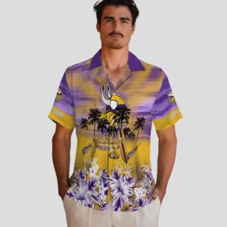 NFL Minnesota Vikings Hawaiian Shirt, Custom Purple Canoe Tropical Vacation Outfit