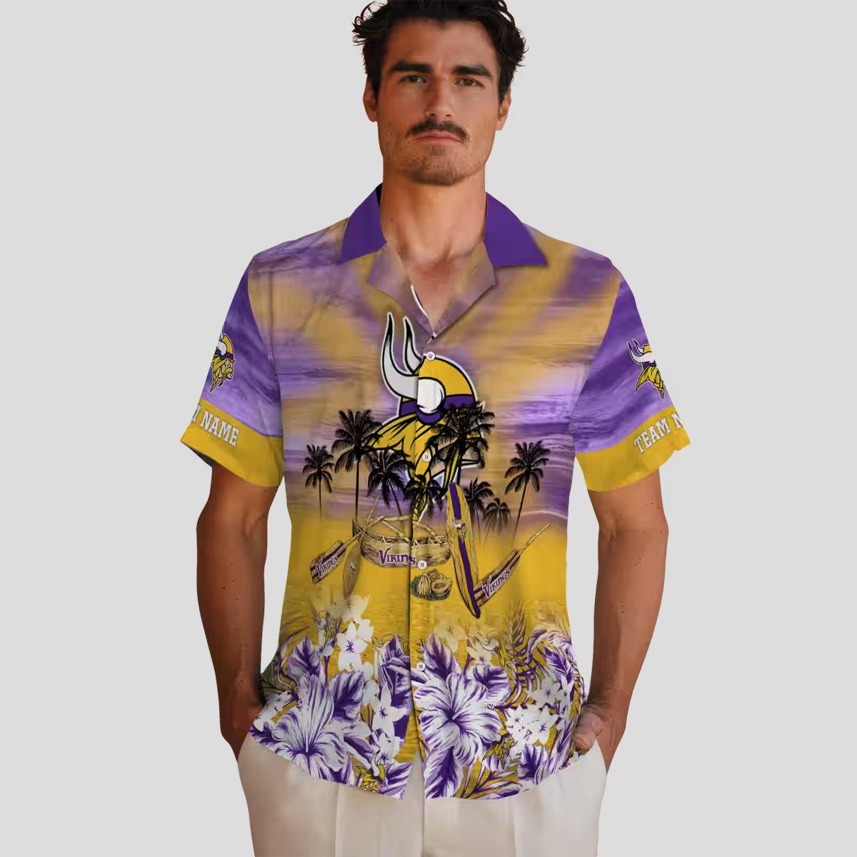 NFL Minnesota Vikings Hawaiian Shirt, Custom Purple Canoe Tropical Vacation Outfit