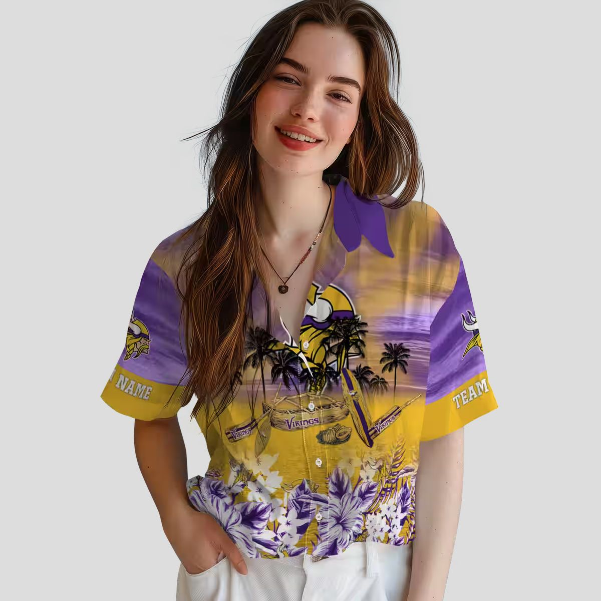 NFL Minnesota Vikings Hawaiian Shirt, Custom Purple Canoe Tropical Vacation Outfit