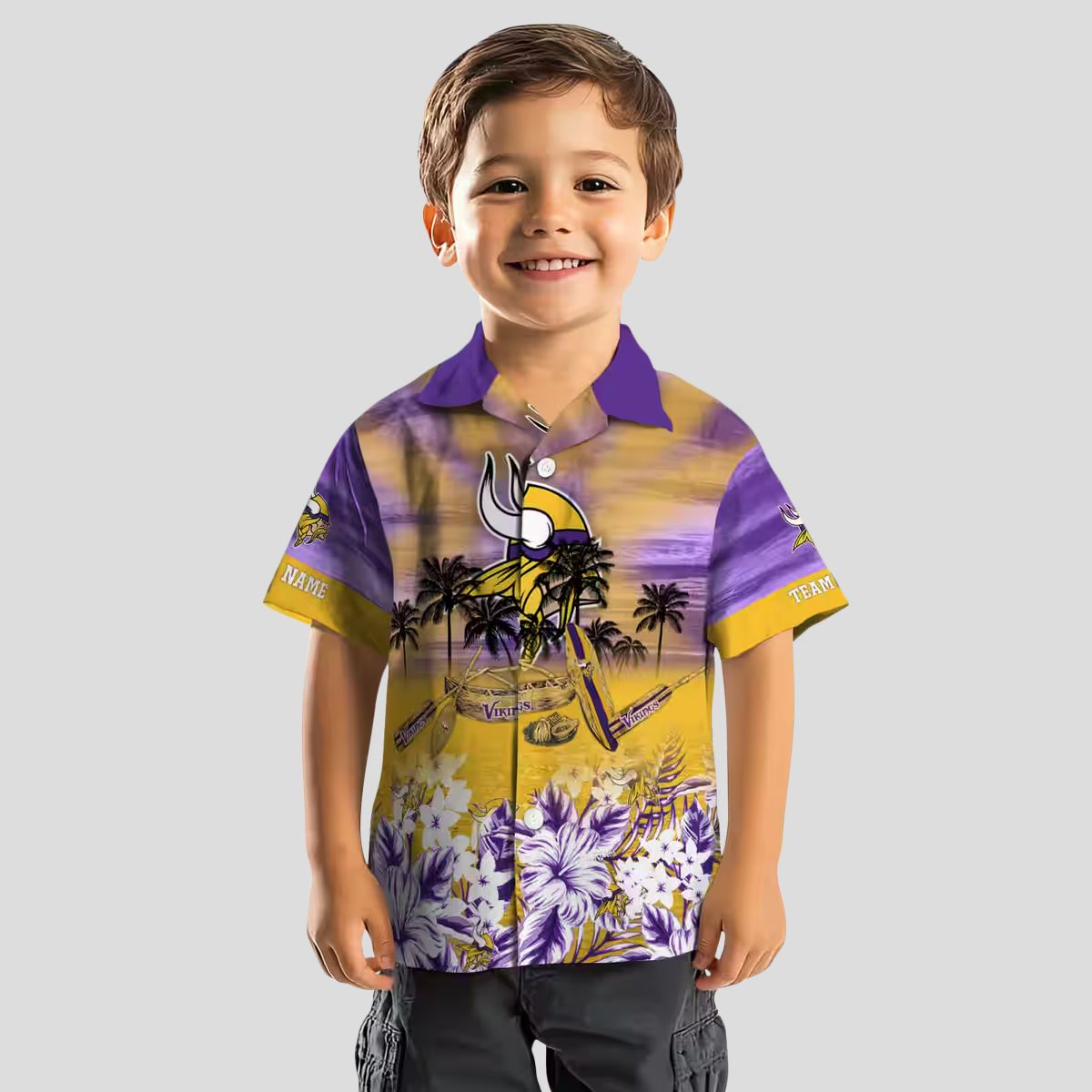 NFL Minnesota Vikings Hawaiian Shirt, Custom Purple Canoe Tropical Vacation Outfit