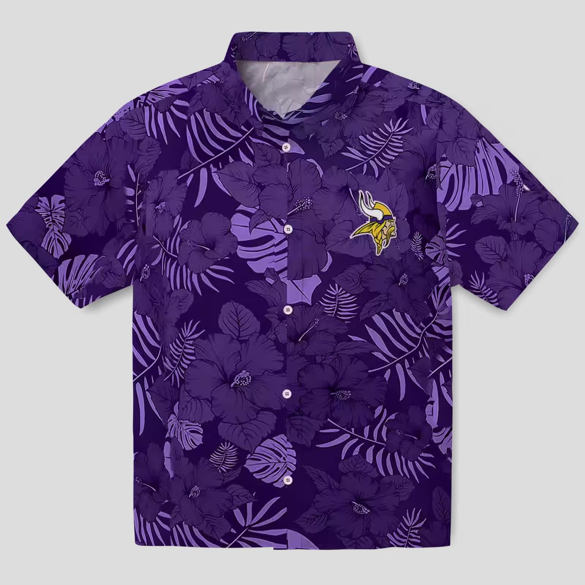 NFL Minnesota Vikings Hawaiian Shirt, Jungle Vibes Purple Palm Tree Summer Look
