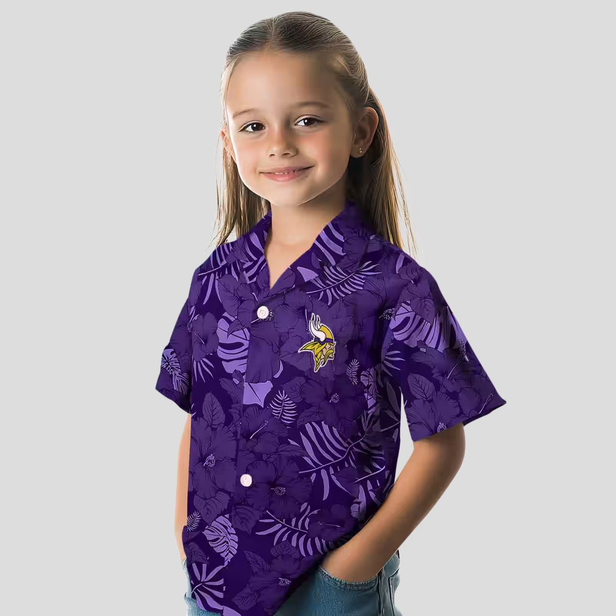 NFL Minnesota Vikings Hawaiian Shirt, Jungle Vibes Purple Palm Tree Summer Look