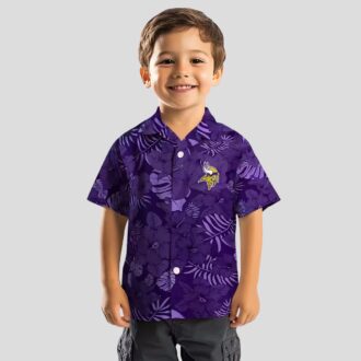 NFL Minnesota Vikings Hawaiian Shirt, Jungle Vibes Purple Palm Tree Summer Look