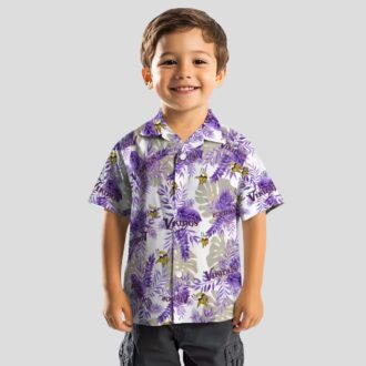 NFL Minnesota Vikings White Hawaiian Shirt - Tropical Summer Palm Leaves Print