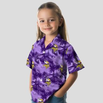 NFL Vikings Coastal Palms Purple Hawaiian Shirt, Best Gift for Football Fans