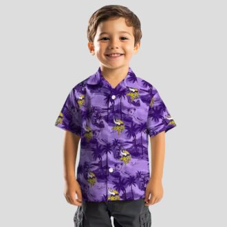 NFL Vikings Coastal Palms Purple Hawaiian Shirt, Best Gift for Football Fans