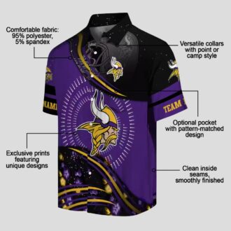 Purple Black Minnesota Vikings Hawaiian Shirt, NFL Football Wave Aloha Beach Outfit