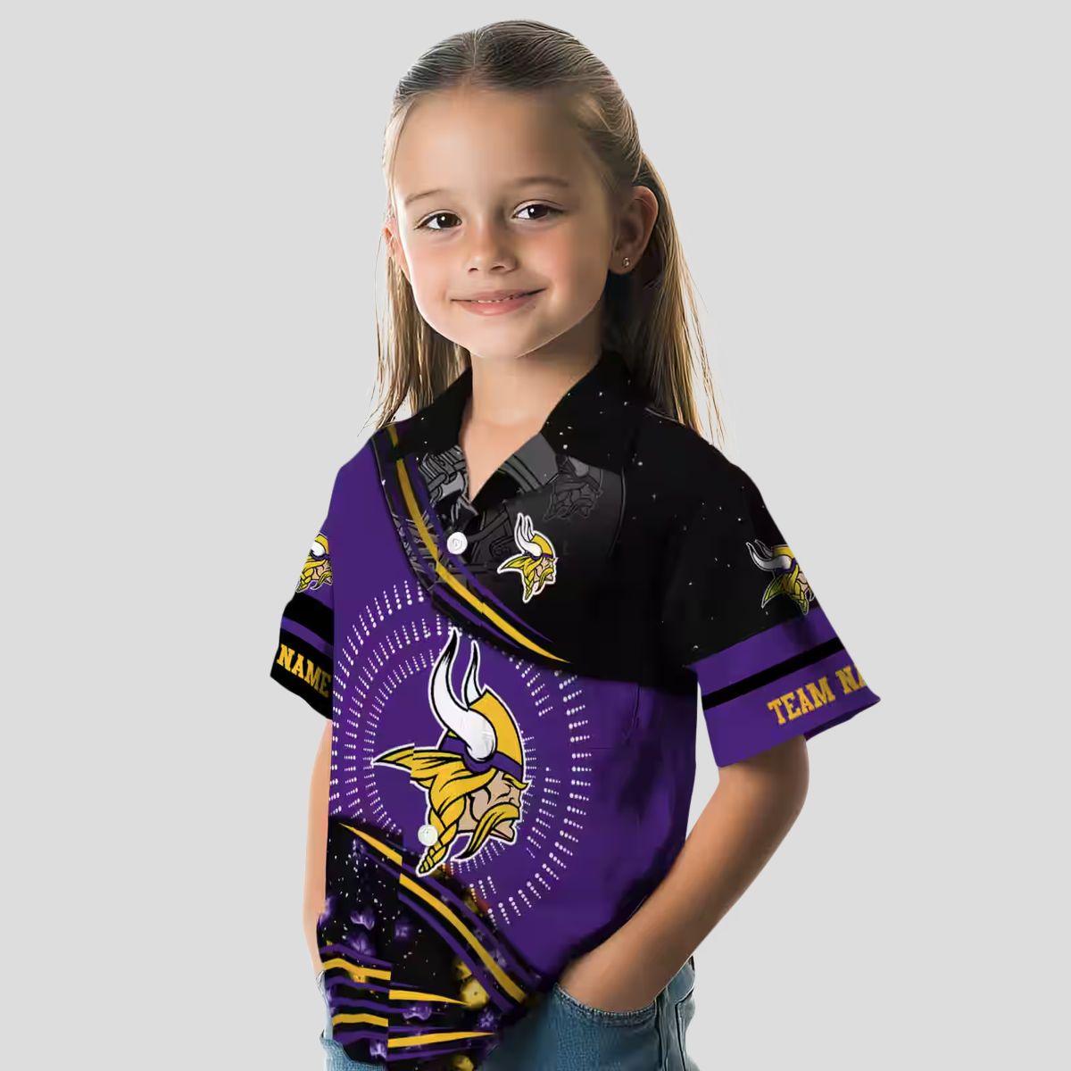 Purple Black Minnesota Vikings Hawaiian Shirt, NFL Football Wave Aloha Beach Outfit