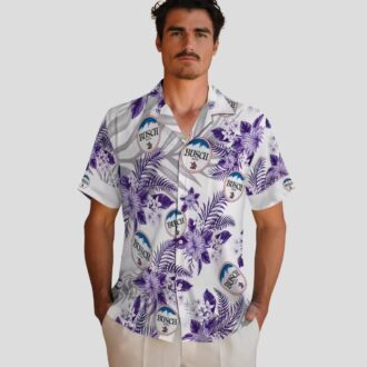 Purple Minnesota Vikings Hawaiian Shirt, Palm Leaves Hibiscus NFL Summer Outfit