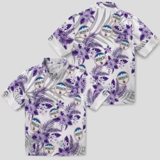 Purple Minnesota Vikings Hawaiian Shirt, Palm Leaves Hibiscus NFL Summer Outfit