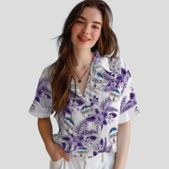 Purple Minnesota Vikings Hawaiian Shirt, Palm Leaves Hibiscus NFL Summer Outfit