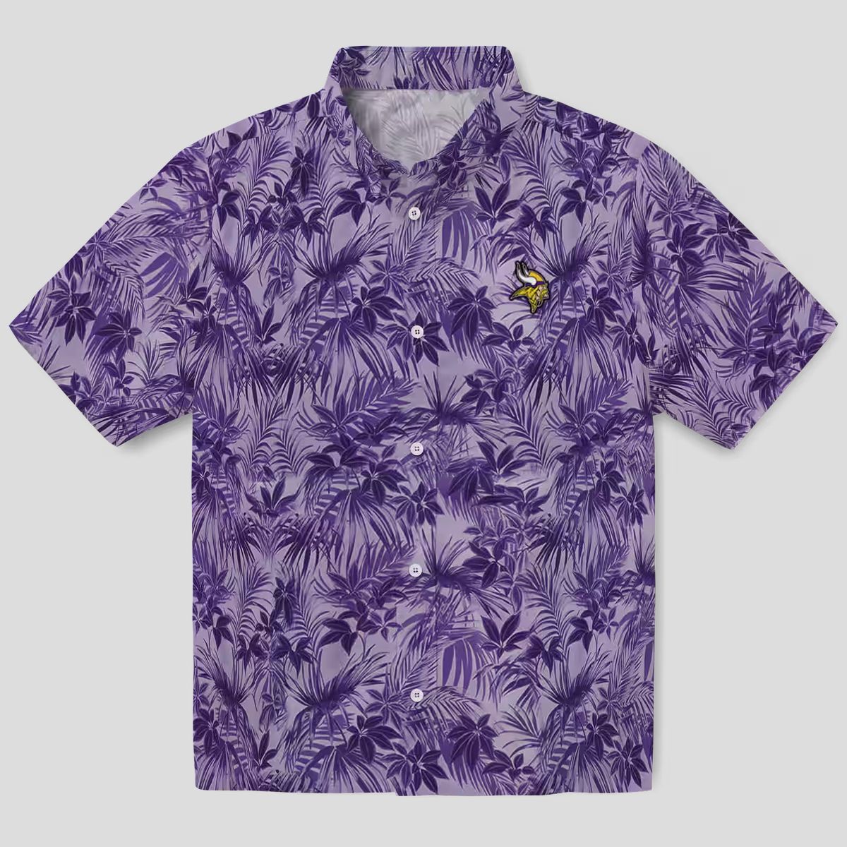 Purple Minnesota Vikings Leafy Hawaiian Shirt, Football Tailgate & Vacation Outfit