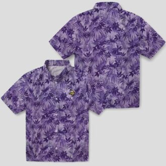 Purple Minnesota Vikings Leafy Hawaiian Shirt, Football Tailgate & Vacation Outfit