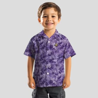 Purple Minnesota Vikings Leafy Hawaiian Shirt, Football Tailgate & Vacation Outfit