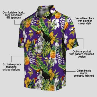 Tropical Toucan Minnesota Vikings Summer Trip Shirt, NFL Hawaiian Tailgate Outfit