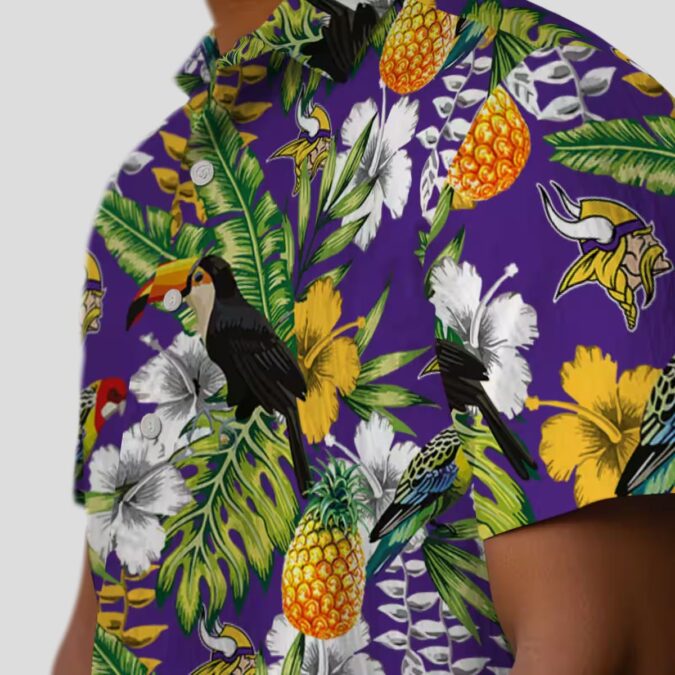 Tropical Toucan Minnesota Vikings Summer Trip Shirt, NFL Hawaiian Tailgate Outfit