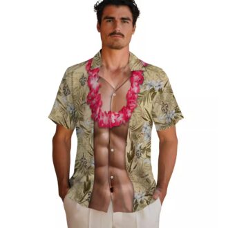 Gold New Orleans Saints Chest Illusion Hawaiian Shirt, Funny NFL Fan Outfits