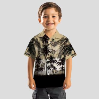 Gold & Black New Orleans Saints Sunset Hawaiian Shirt, Tropical Beach Fan Outfit