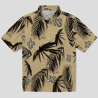 Limited Edition New Orleans Saints Hawaiian Shirt, Gold Palm NFL Vacation Outfit