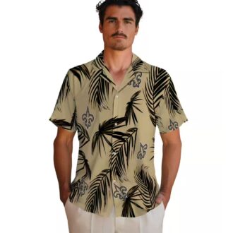Limited Edition New Orleans Saints Hawaiian Shirt, Gold Palm NFL Vacation Outfit