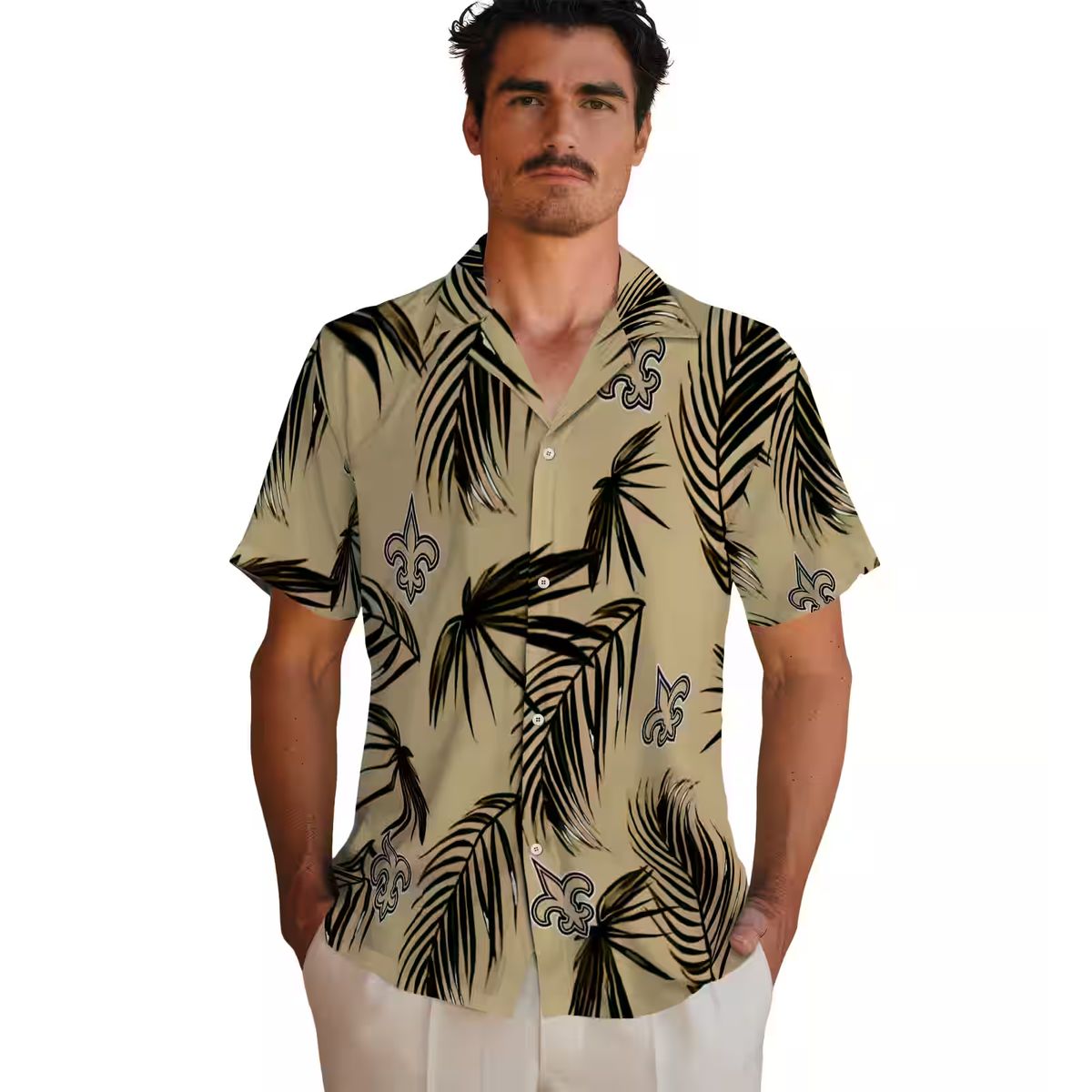 Limited Edition New Orleans Saints Hawaiian Shirt, Gold Palm NFL Vacation Outfit