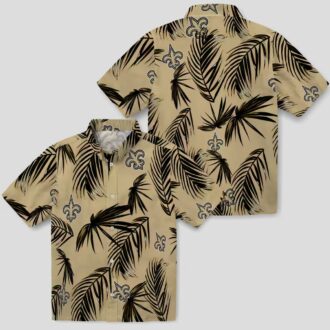 Limited Edition New Orleans Saints Hawaiian Shirt, Gold Palm NFL Vacation Outfit