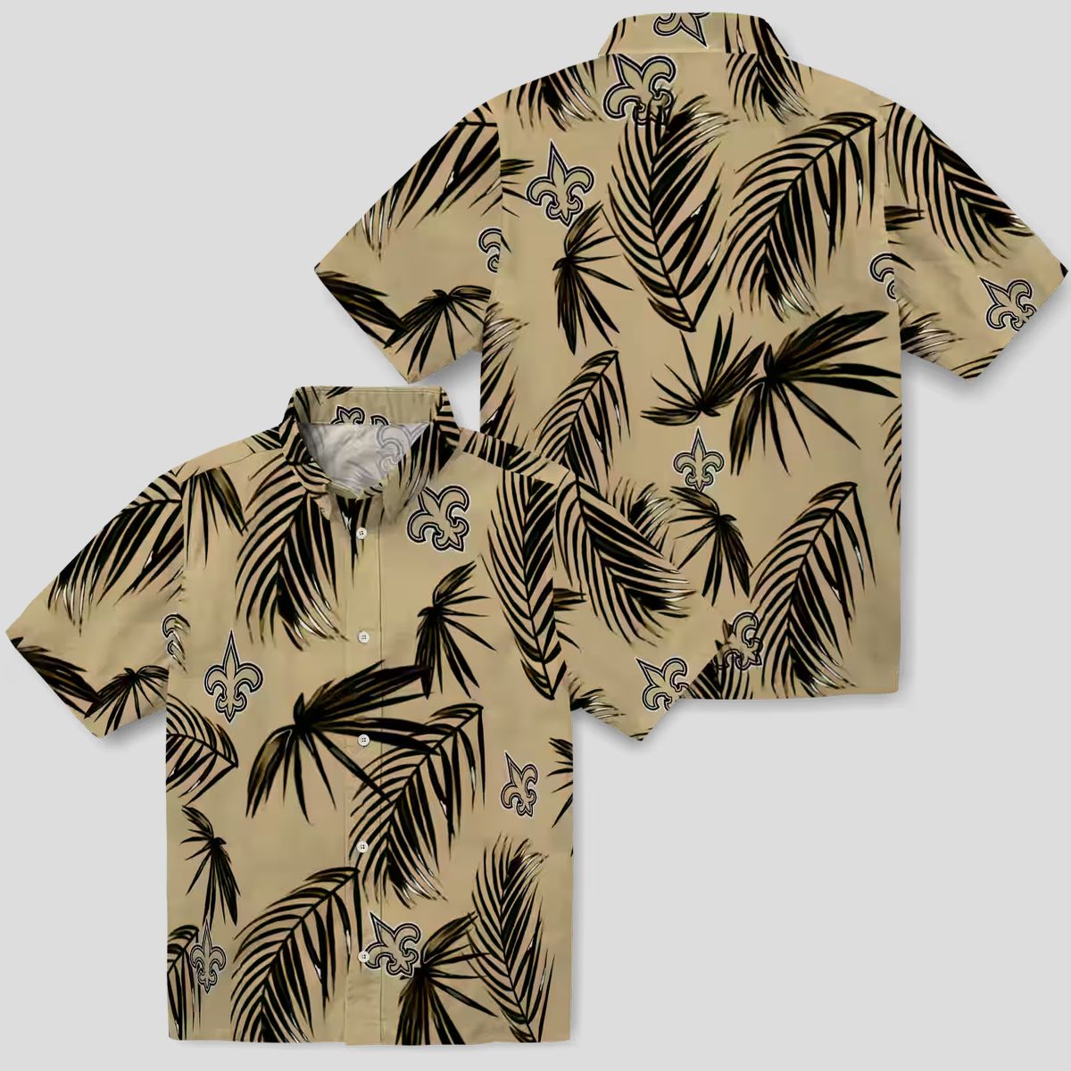 Limited Edition New Orleans Saints Hawaiian Shirt, Gold Palm NFL Vacation Outfit