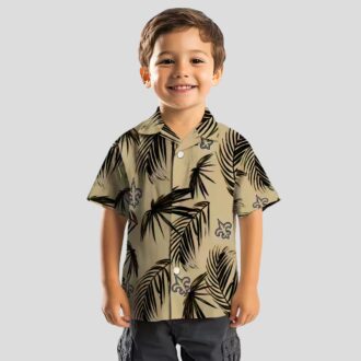 Limited Edition New Orleans Saints Hawaiian Shirt, Gold Palm NFL Vacation Outfit