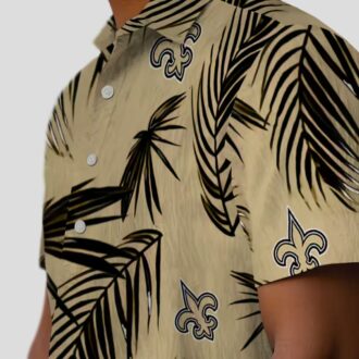 Limited Edition New Orleans Saints Hawaiian Shirt, Gold Palm NFL Vacation Outfit