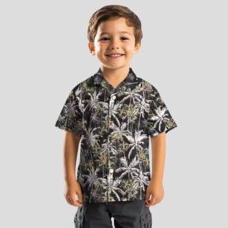 New Orleans Saints Beach Hawaiian Shirt - Gold & Black Palm Design for 2025