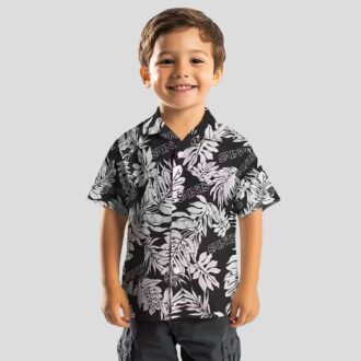 New Orleans Saints Black Hawaiian Shirt - Monstera Leaf Print, Official NFL Apparel